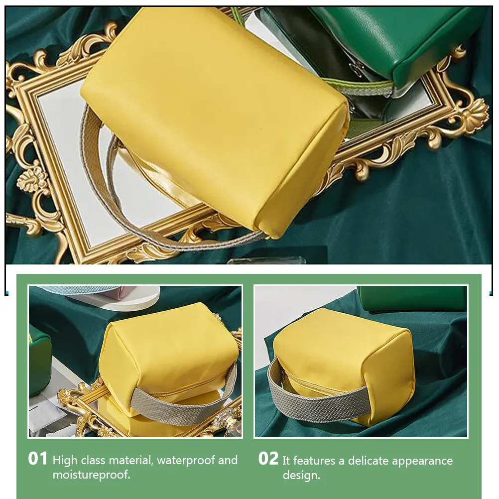 Multi-Functional Portable Storage Bag Creative Splicing Design Sturdy Zipper Closure Dust-Proof Travel Toiletry Makeup