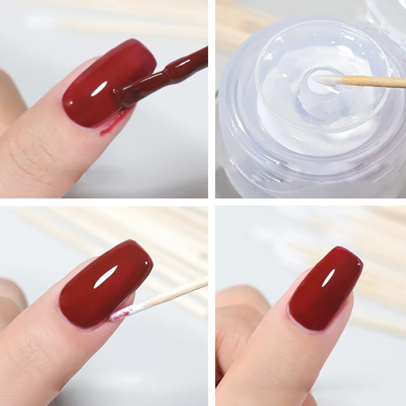 500/300/100Pcs Nägel Holz Tupfer Sauber Sticks Knospe Spitze Holz Baumwolle Kopf Detail Corrector Maniküre Nagellack entferner Kunst Werkzeug