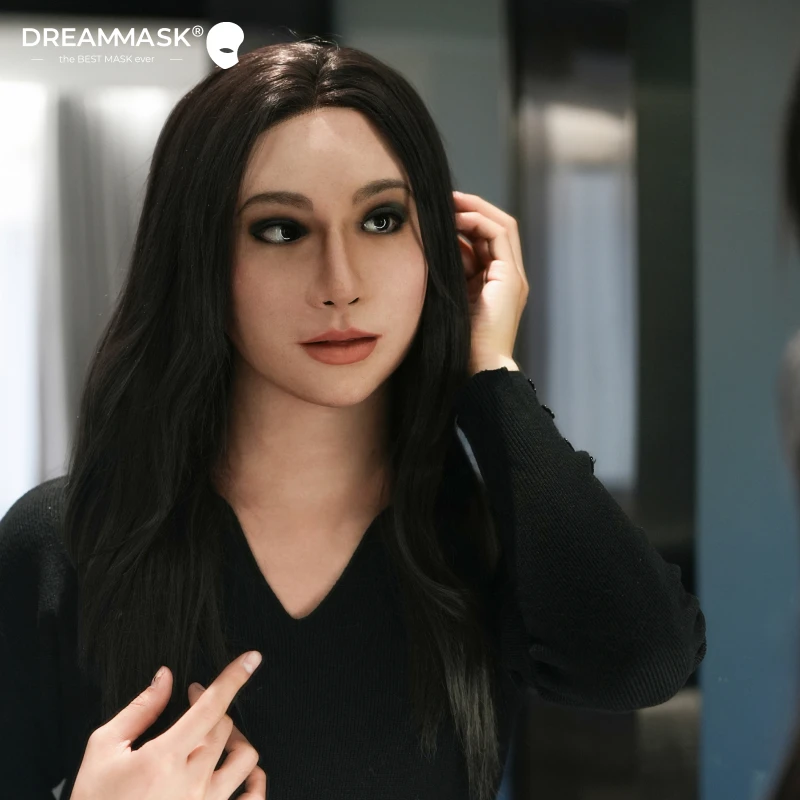 

High-end simulation, silicone, headgear, women's clothing, male cos female