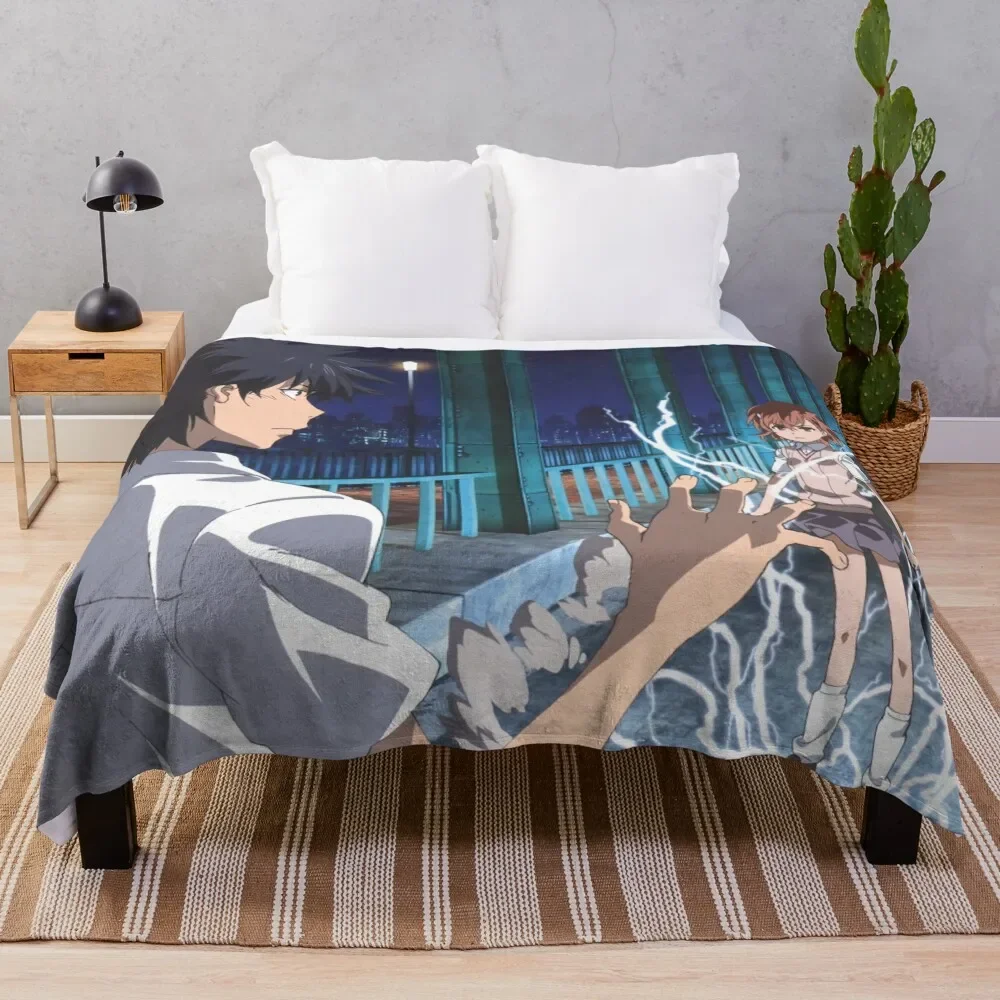 Toaru Series - Misaka Mikoto & Kamijou Touma Throw Blanket Fashion Sofas Thermals For Travel Blankets