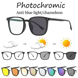 Photochromic Sunglasses Women Chameleon Vintage Square Sun Glasses Men fashion Outdoor Driving Eyeglasses Anti-reflection UV400