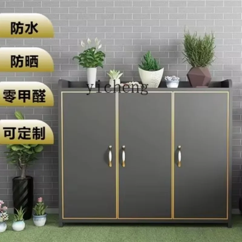 YY- Outdoor Aluminum Alloy Locker Waterproof and Sun Protection Balcony Shoe Cabinet Storage Cabinet