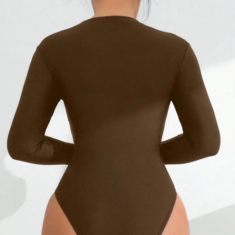 2025 ใหม่คลาสสิกแขนยาวผู้หญิง One Piece ชุดว่ายน้ําแฟชั่นกีฬา Zipper Surf สวมใส่ Lady ชุดว่ายน้ํา Conservative Beachwear
