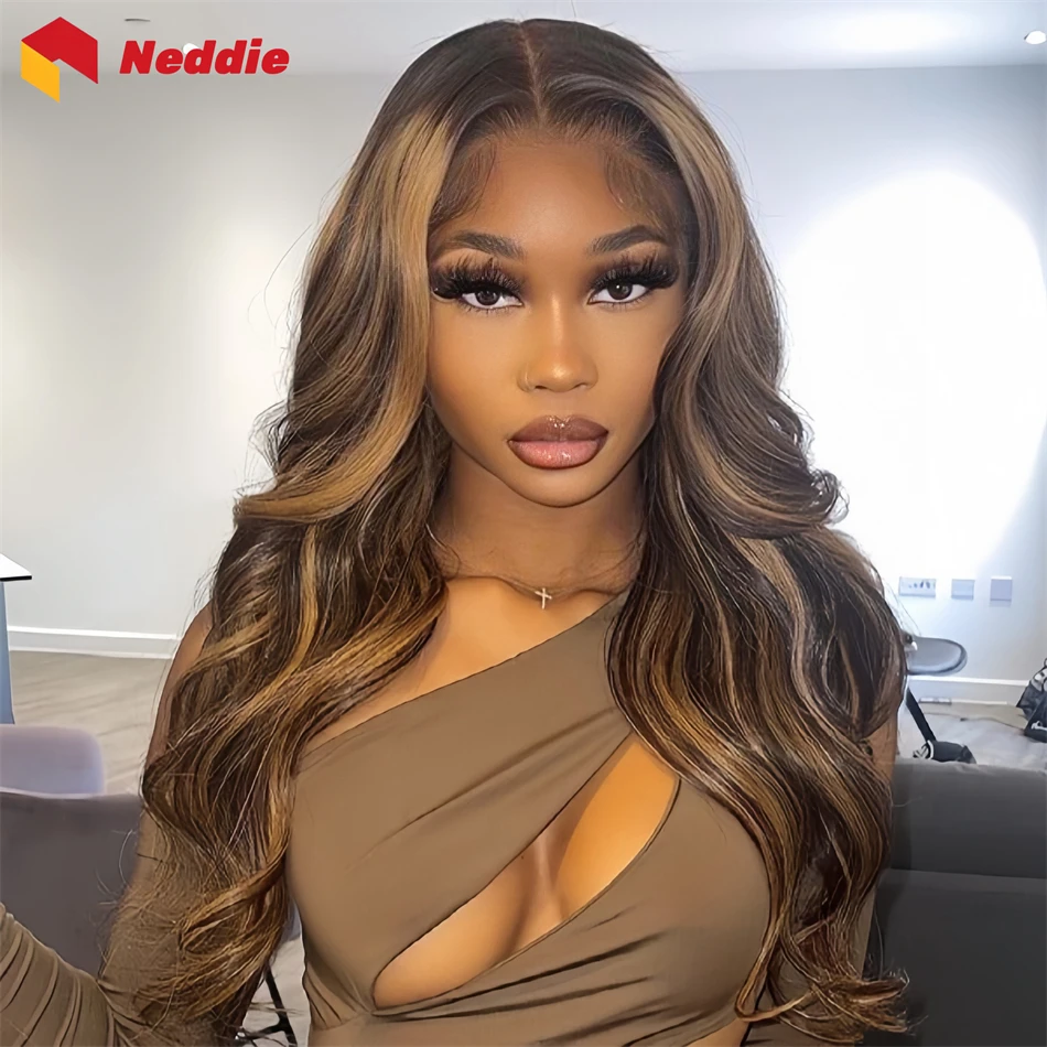 

30 32 Inch Cheap Highlight Colored 200 Density 13x6 Hd Lace Frontal Body Wave Wig 100% Human Hair Front Wigs on Clearance Sale