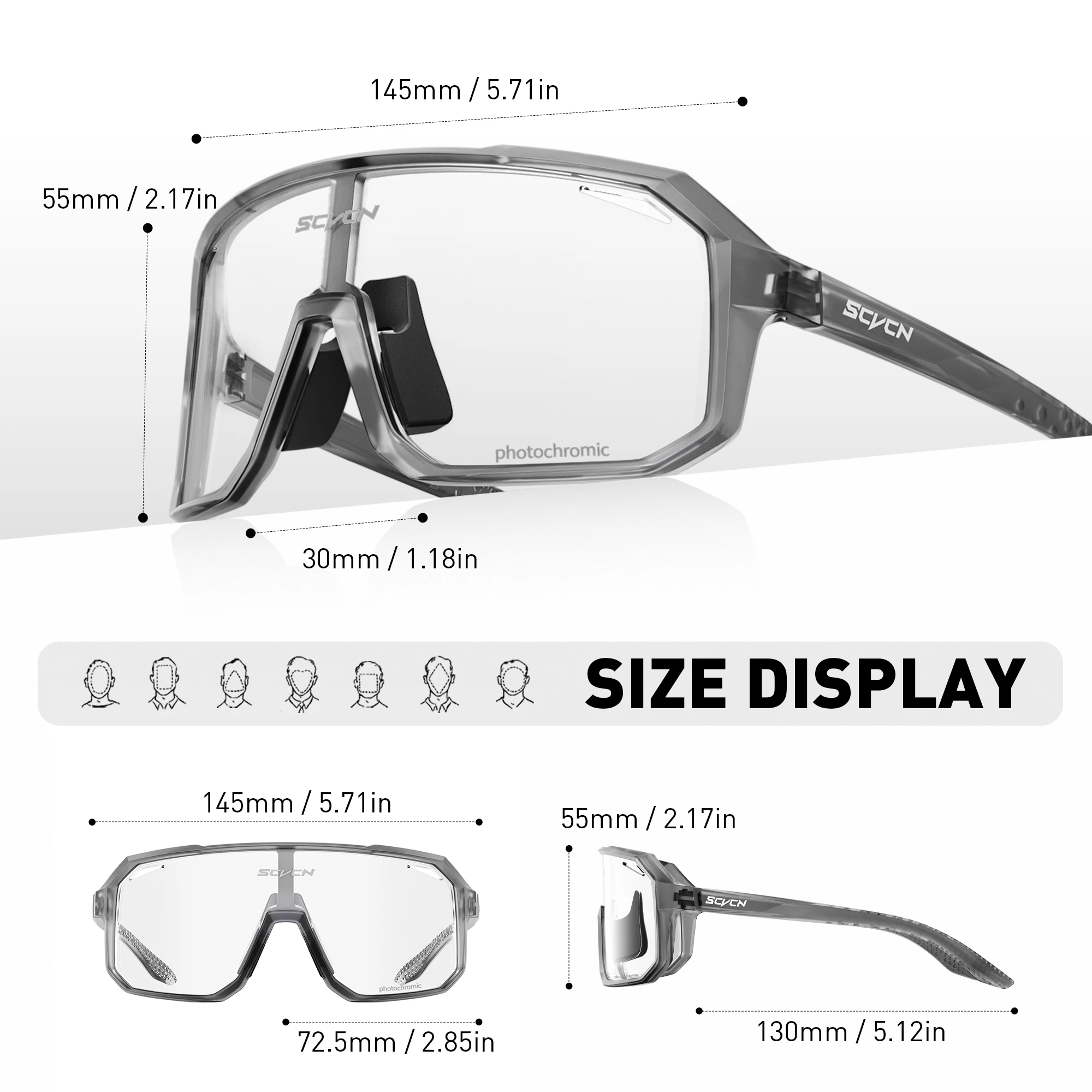SCVCN Hot Photochromic Sunglasses Outdoor Bike Cycling Glasses Men Women MTB Road Bicycle Sports Mountaineering UV400 Goggles - Image 5