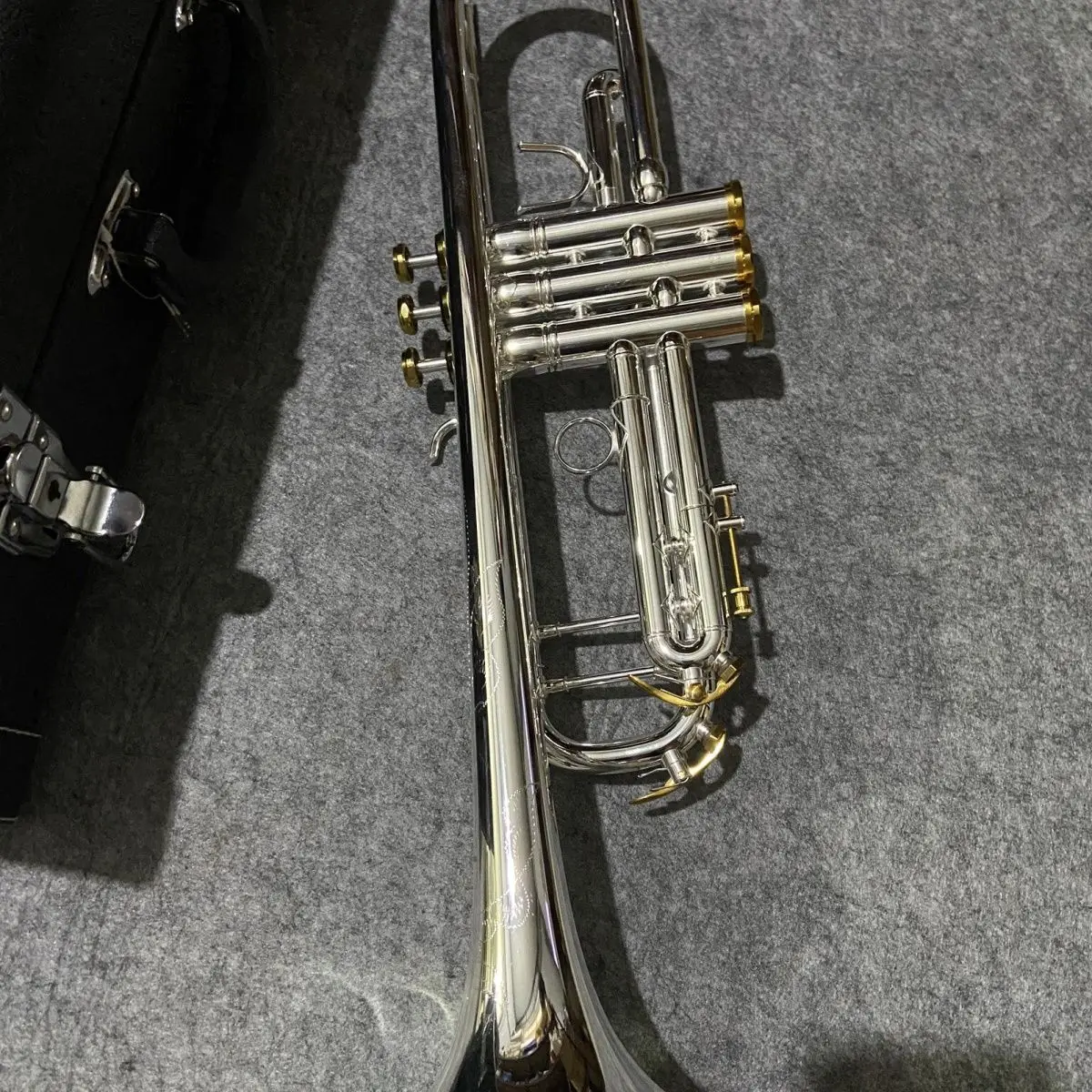 

Инструментальная труба B, плоский серебряный, золотой ключ, труба, инструмент # 2024 Новый