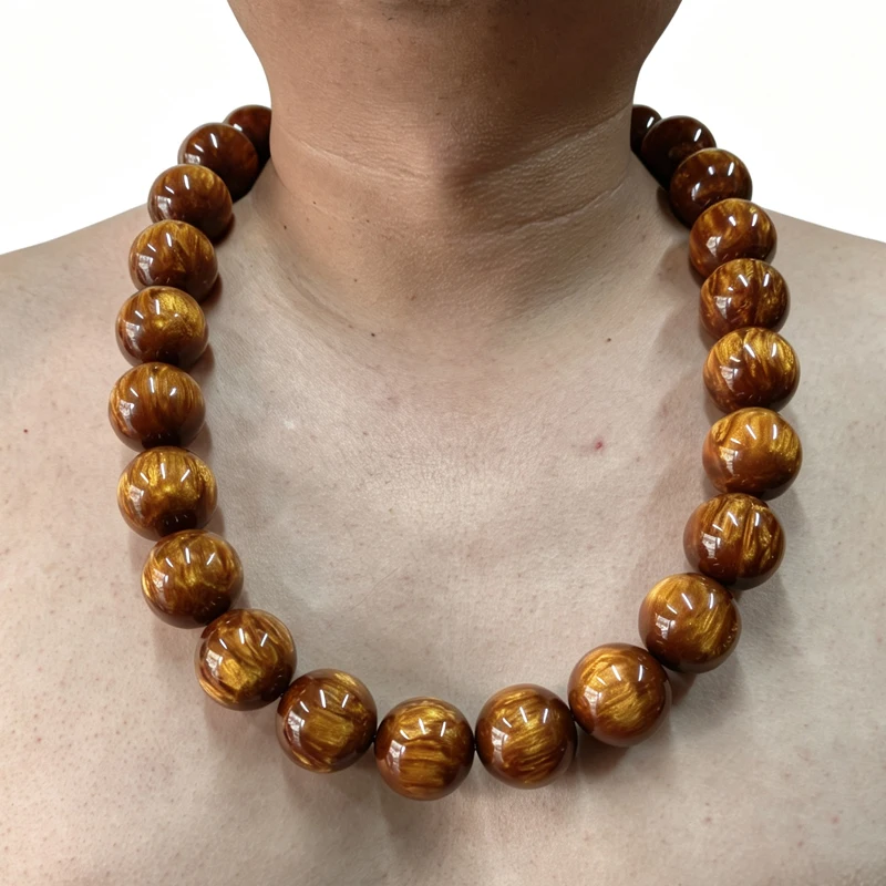 Resin oba femi replica beads necklace large buddha beads authentic wrestling fan jewelry accessory