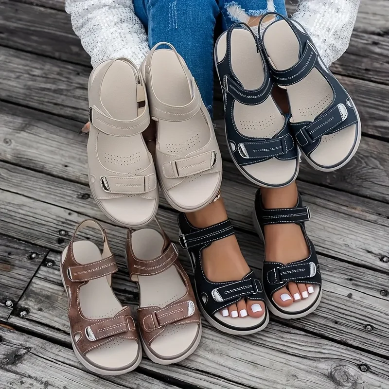 Summer Wedge Sandals for Women 2025 New Fashion Non Slip Beach Shoes Woman Lightweight Casual Platform Plus Size Sandals Women image 6