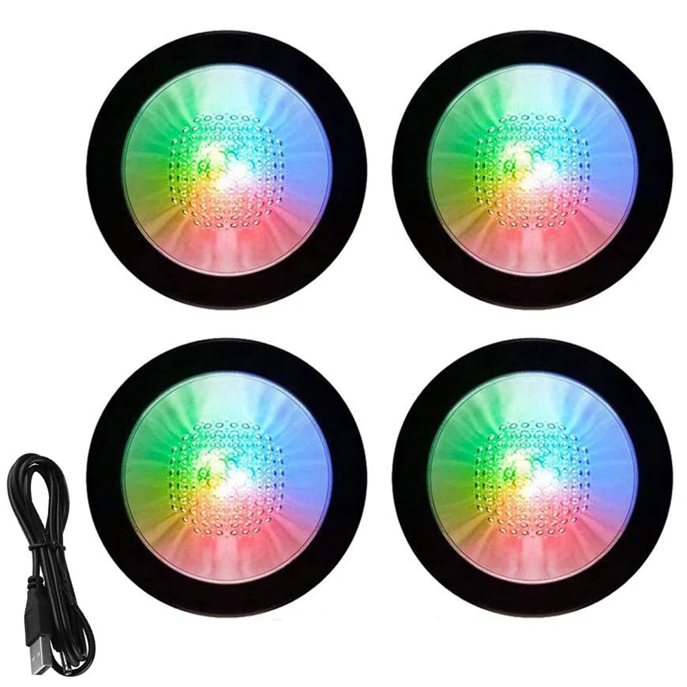 6/4/3/2/1pcs LED Coasters Lamps Super Bright Bottles Stickers Glowing Cup Pad Lights for Home Party Bar KTV Cocktail Vase Decor