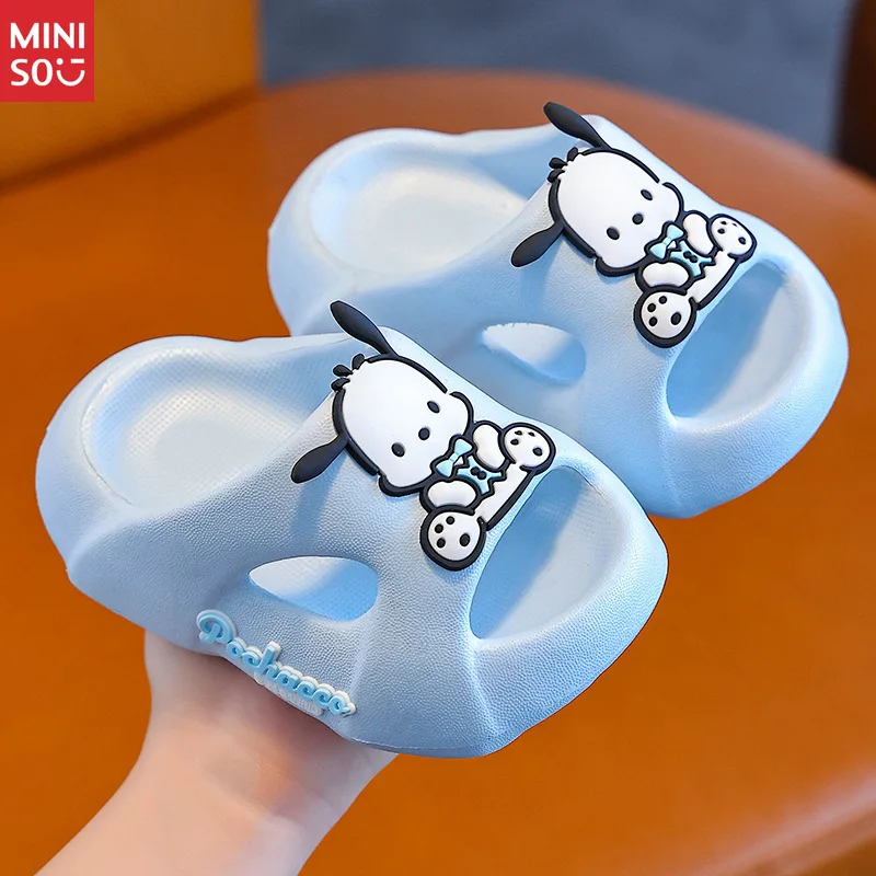 Miniso Cartoon Slides para meninas, chinelos de plataforma antiderrapante para crianças e adolescentes