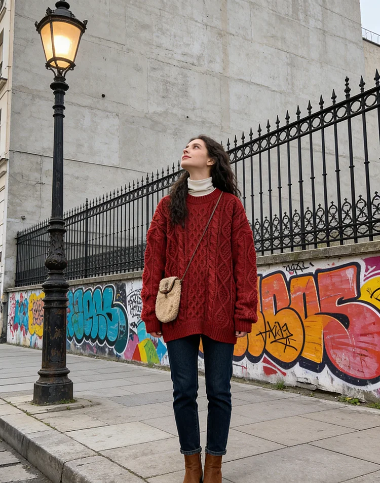 

Sweaters Pullovers For Womens Elegant Beautiful Graceful Autumn Winter Tender Casual Streetwear Young Solid Outdoor O-Neck Loose