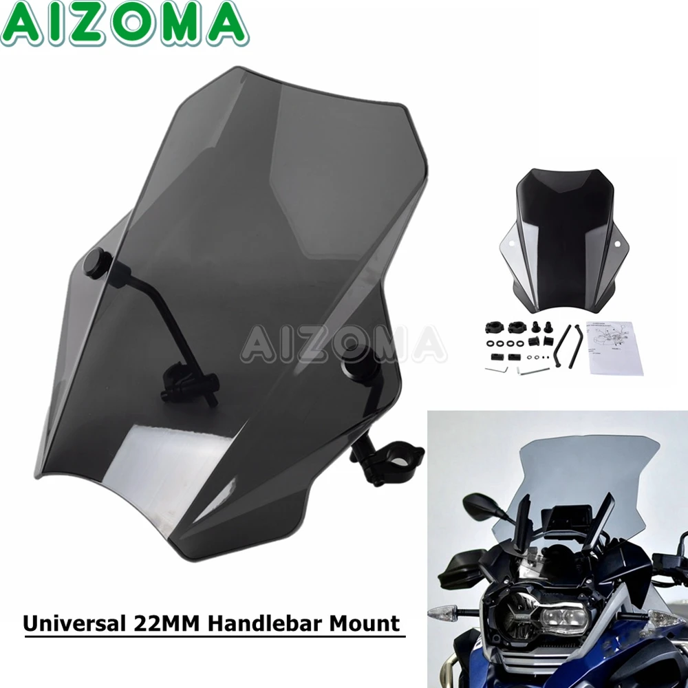 Motorcycle Windshield Deflector For BMW R1200GS R1250GS R1200 1250 LC Adventure G650GS F650GS 22mm Handlebar Clamp Windscreen