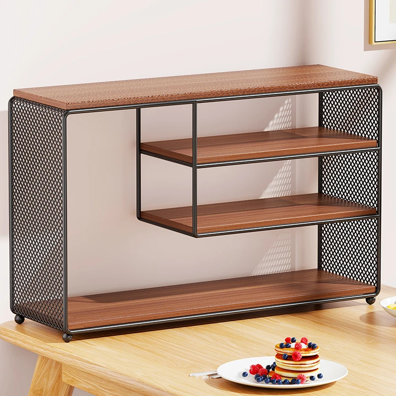 living-room-multi-layer-cup-holder-tabletop-organizer-simple-storage-box-tea-table-snack-cabinet-iron-material-no-installation