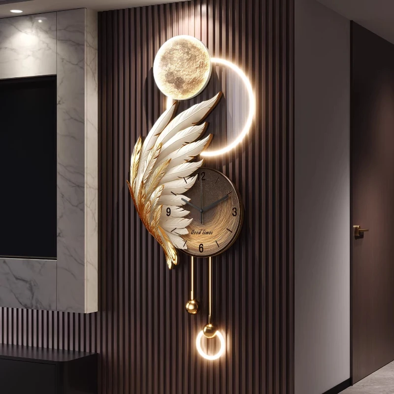 

Elegant Fashion Gold Wall Clock Vertical Display Art Decoration Wall Clock Aesthetic Modern Design Reloj De Pared Decorations