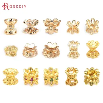 18K goudkleurig messing dubbelzijdig lotusbloem kralen caps spacer kralen sieraden maken benodigdheden armbanden accessoires voor vrouwen