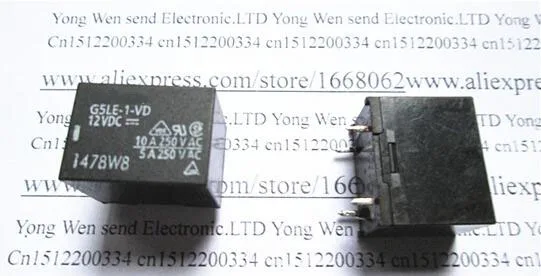 HOT NEW G5LE-1-VD-12VDC G5LE-1-VD 12VDC G5LE 12V DC12V 10A TIANBO DIP4 relay