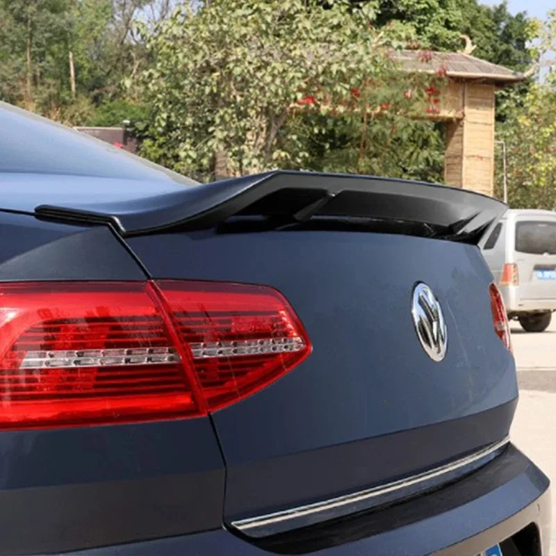 For VW Passat B8 B8.5 2015-2023 Glossy Black Car Rear Trunk Roof Lip Spoiler Cap R Style Trunk Lip Boot Cover Car Styling