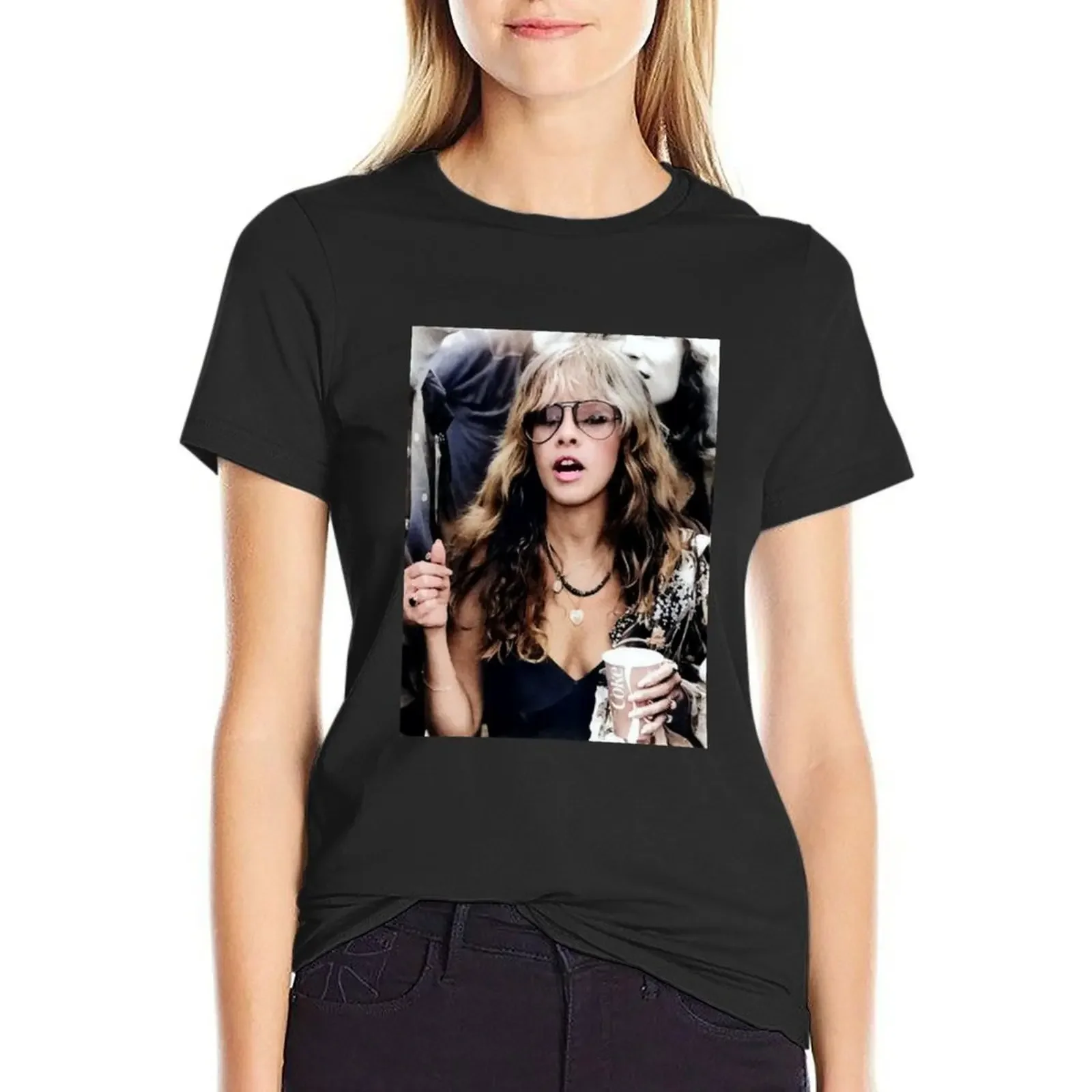 

stevie nicks the singer T-Shirt Aesthetic clothing summer clothes blacks customs Womens graphic t shirts