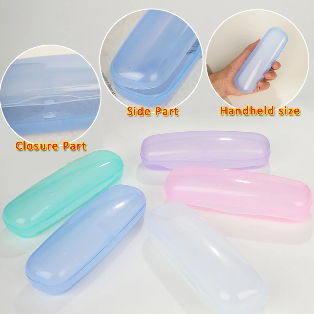 Étui à lunettes portable en plastique translucide pour lunettes de soleil, étui à lunettes, boîte de protection anti-poussière, étui à lunettes de lecture