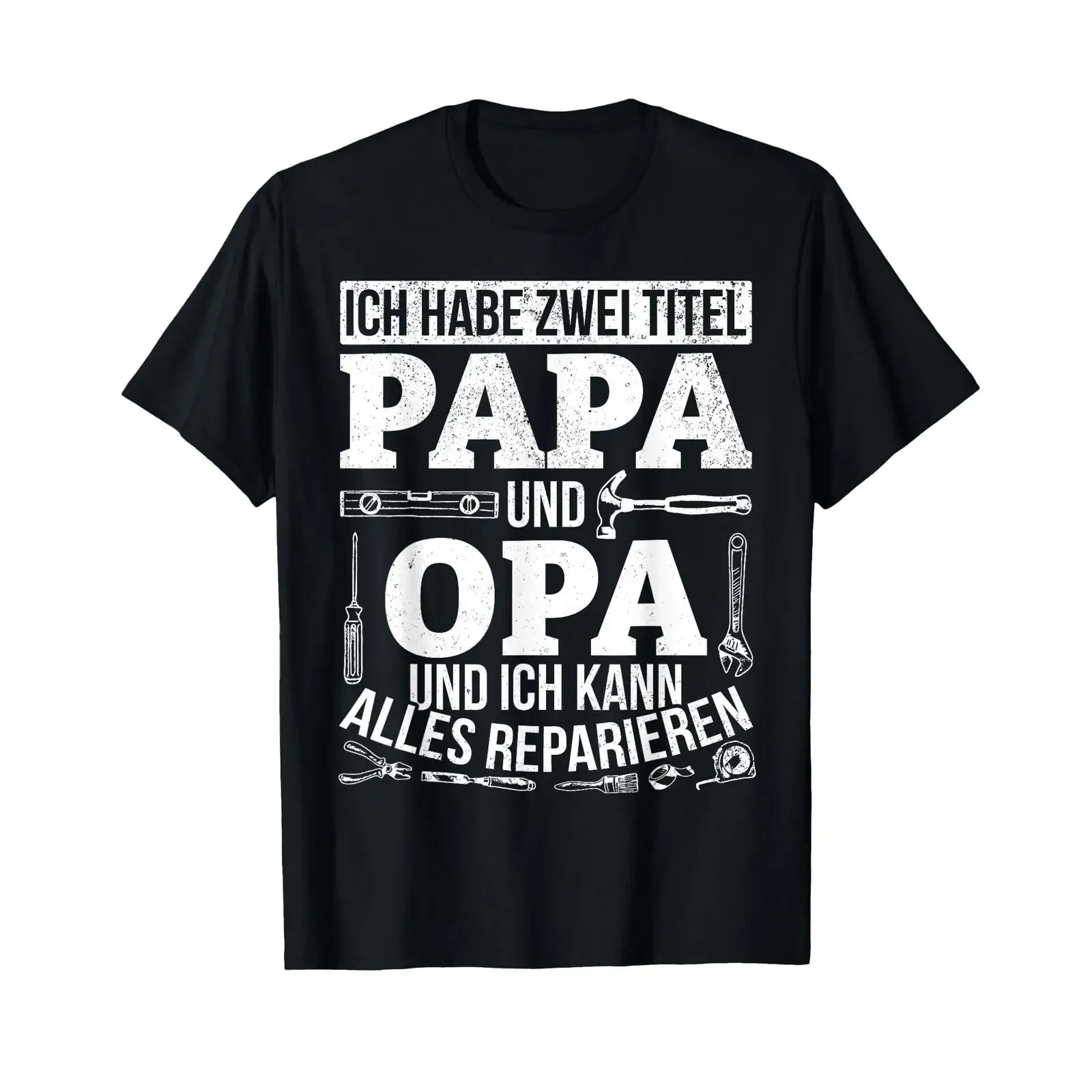 I have two titles Dad Grandpa and can fix anything T shirt vintage Washed Unisex graphic Stylish Stretched Breathable