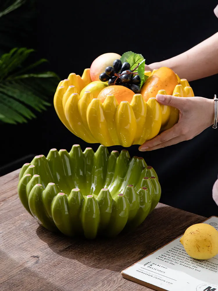 

Большой набор посуды Cerc Banana: креативные персонализированные суповые тарелки, фруктовницы, подносы для фруктов для гостиной, с подглазурной росписью.