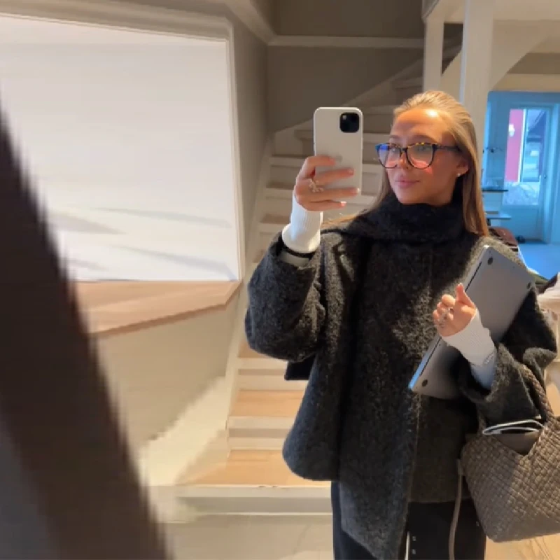 Women's Vintage Classical Comfortable Wool Coat Autumn Winter Trendy Oversize Scarf Jacket Casual Commuter High Street Clothes