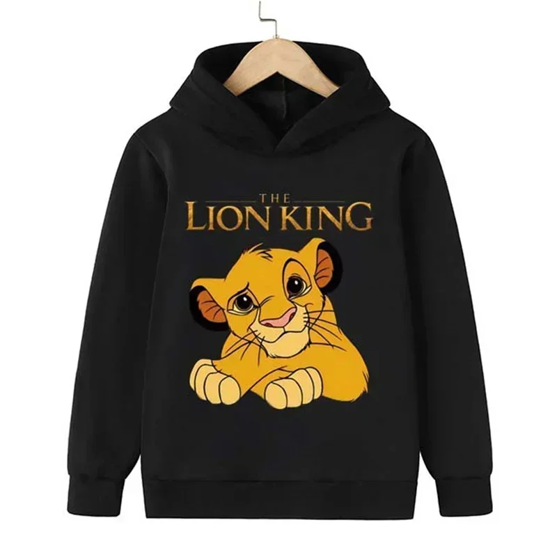 Kids Lion King Simba Hoodies Fashion Boy Girl Long Sleeve Sweatshirt Top Casual Children Clothes 2-14 Years Kids Hooded Pullover