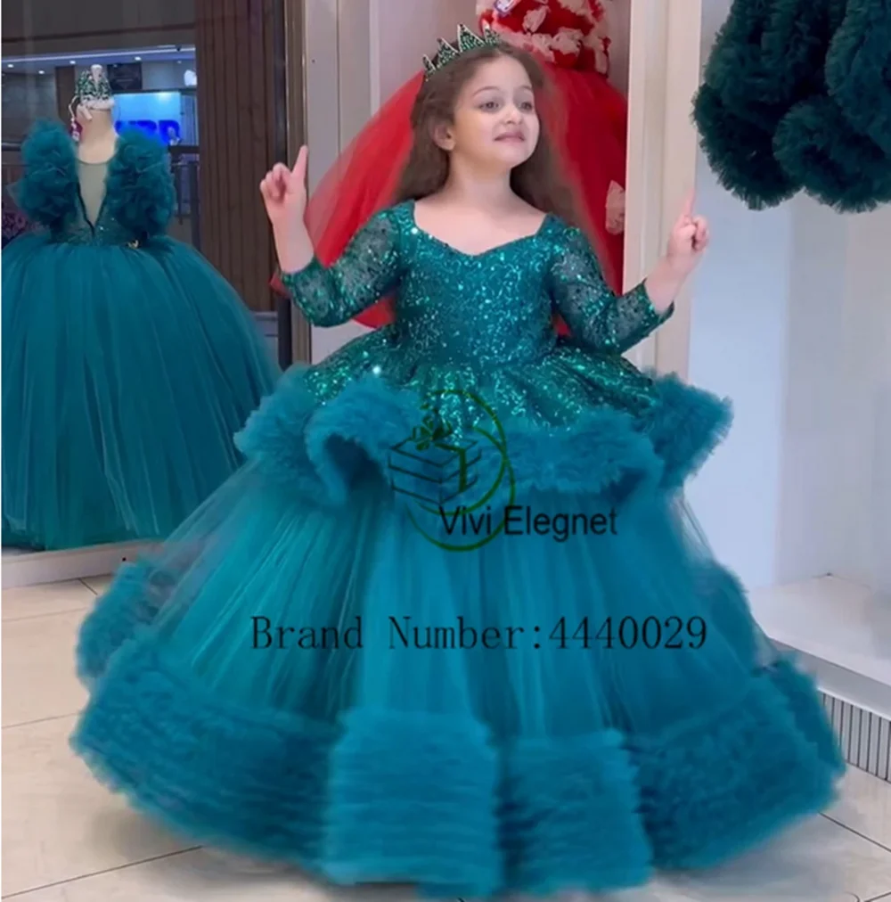 

Girls Flower Wedding Party Dress Puffy Tulle Wedding Party Dress for Girl Pretty Girl Dress First Communion Dress