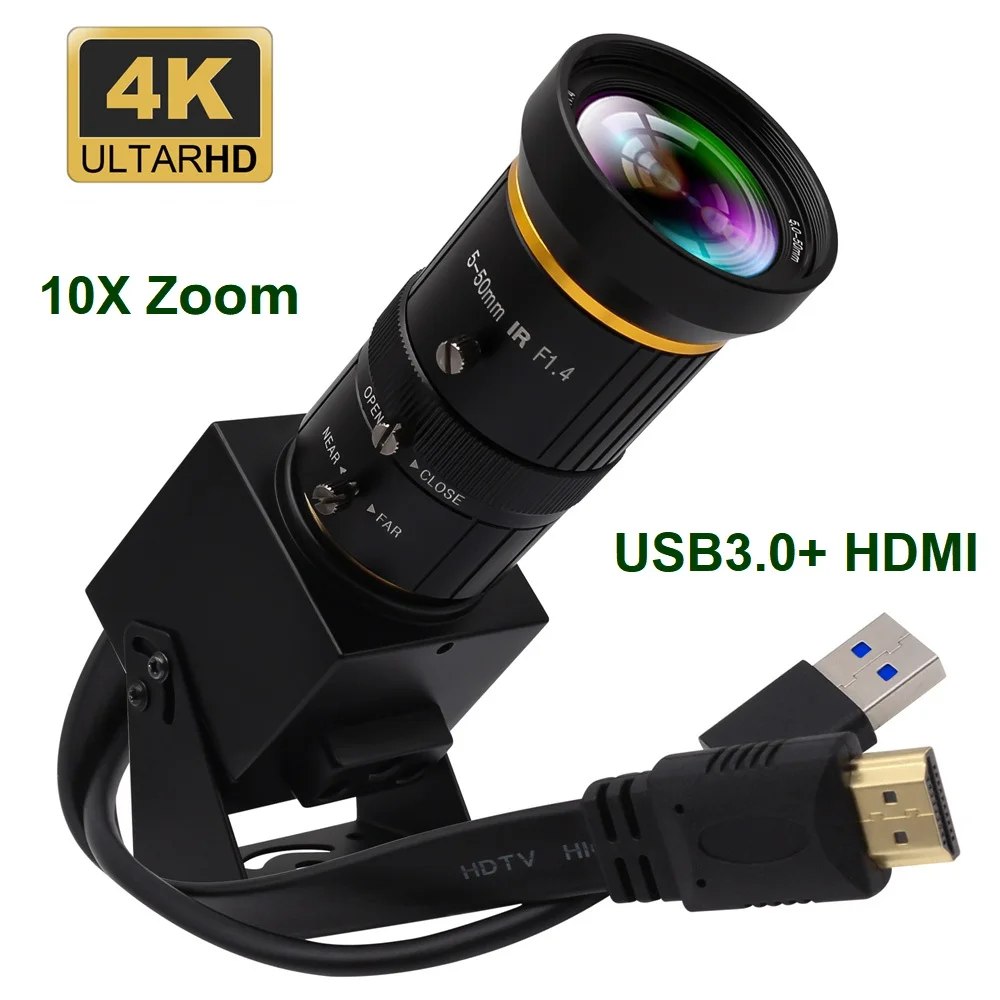 ELP 4K マニュアルフォーカス USB3.0 HDMI カメラ