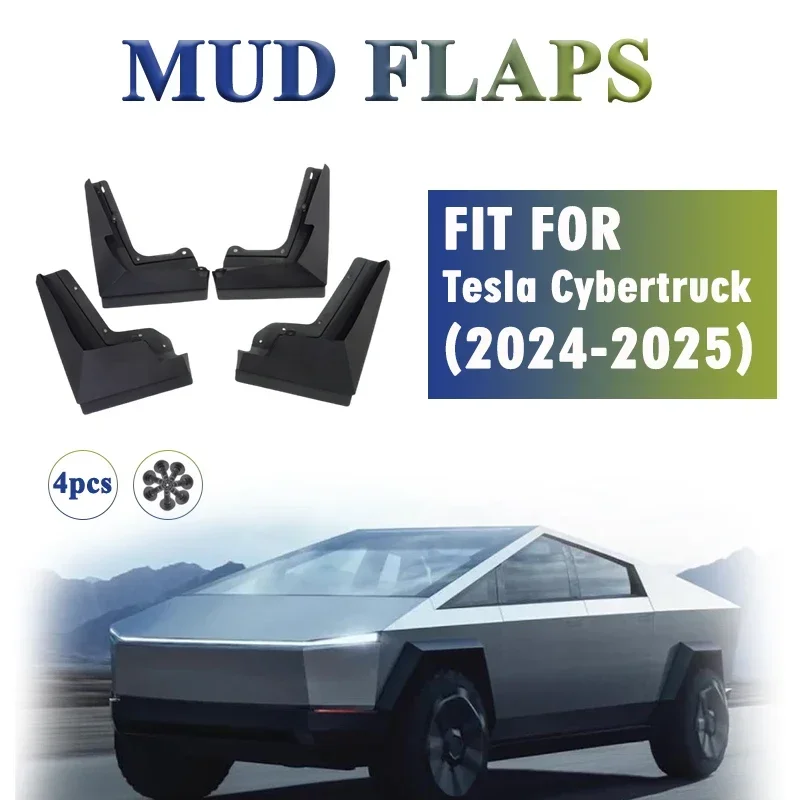 

2024 2025 FOR Tesla Cybertruck Mud Flap Guards Splash Mudguard Fender Mudflaps Car Accessories Front Rear 4pcs