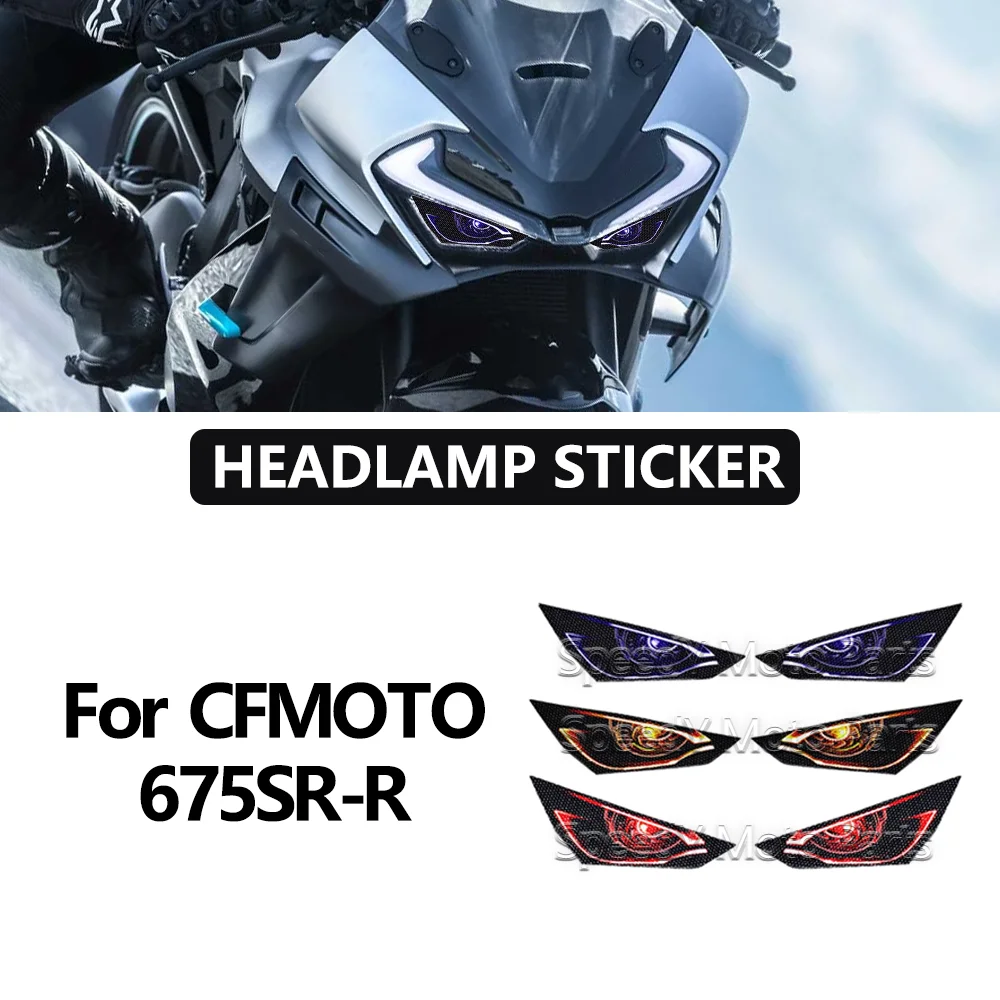 For CFMOTO 675SR-R 675SR 675 SR 2024 Motorcycle Stickers 3D Headlight Decorative Stickers Waterproof Exterior Accessories