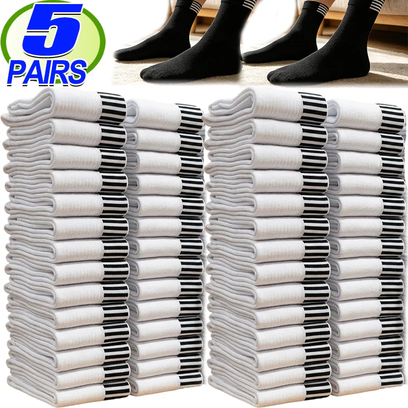 Sports Socks for Men Breathable Mid Calf Running Socks for Cycling Hiking Lightweight Friction Resistant Antibacterial Cushion