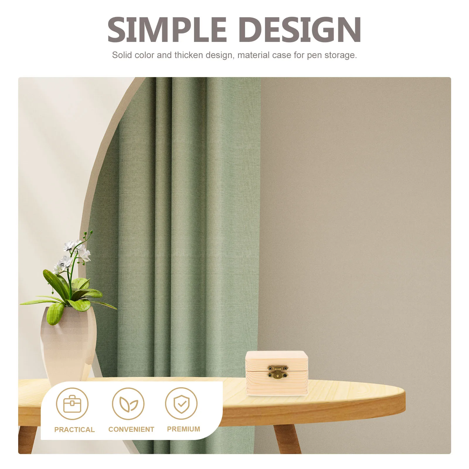 

3Pcs Wood Packaging Box Solid Color Thickened DIY Unfinished Lock Case Large Capacity Square Wooden Case for Pen