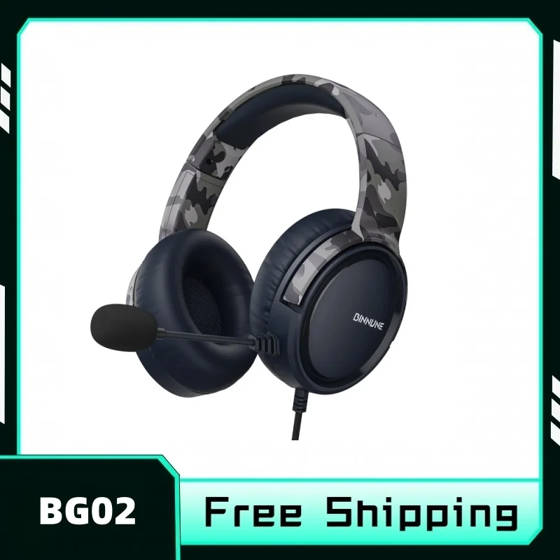 

BINNUNE BG02 Wired Over-ear Gaming Headset with Microphone for PS4, PS5, Xbox Series, Xbox One, PC Switch Wired Gaming Headset