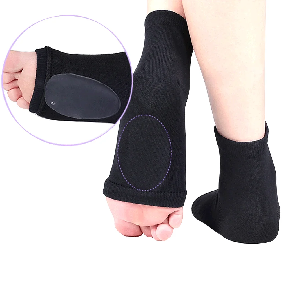 Arch Support Sleeve Cushioned Soft Elastic Reusable Gel Pad Fabric Arch Socks Flat Foot Pain Relief Plantar Fasciitis Heel Spurs