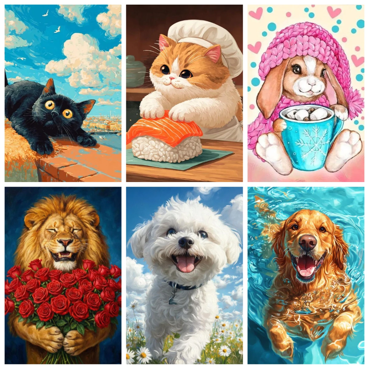 

1000/500 PCS Jigsaw Puzzles Cartoon Animal Series Home Decor Games Landscape Puzzles Educational Toys Birthday Gifts