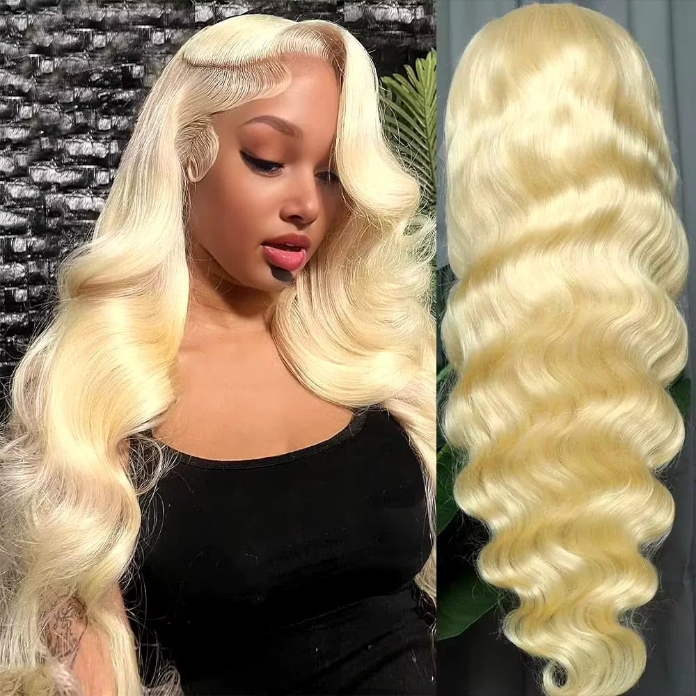 

613 Lace Front Wig Human Hair 13x6 Blonde Human Hair Wigs 250% Density Body Wave Lace Front Wigs Human Hair Pre Plucked 26 Inch