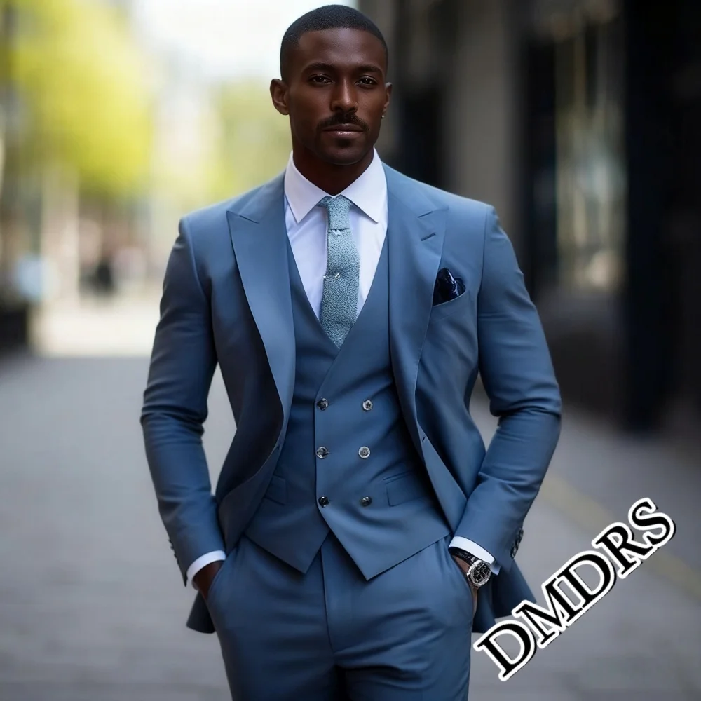

Luxurious Single-Breasted Men's Suit Set 3PCS For Wedding Formal Slim-Fit Business Men's Suit Set Exquisite Office Men's Suit