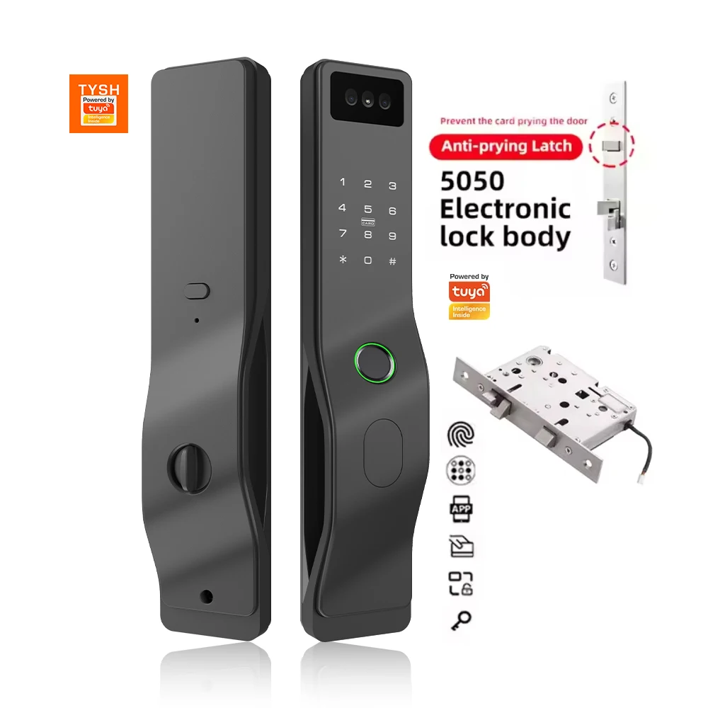 

STLF Tuya Smart Door Lock with Biometric Fingerprint & Card Automatic Unlock Via WiFi & Cloud Storage Cerradura Inteligente