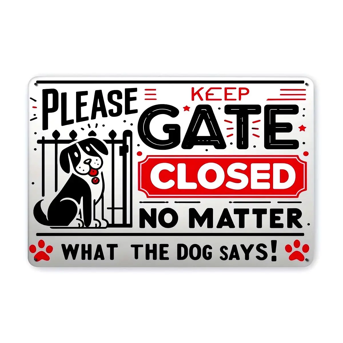 Vintage Metal Tin Sign: Keep Gate Closed - Dog Wall Art Decoration, Iron Painting, Warning Sign, Outdoor, House, Pet Sto