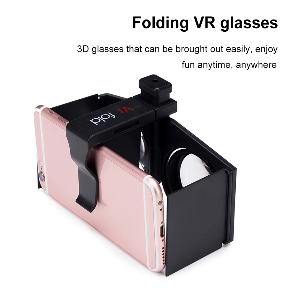 Portable Foldable 3D Glasses Mini Plastic 3D Virtual Reality VR Glasses Kits Foldable Virtual Reality VR Glasses for Android/iOS