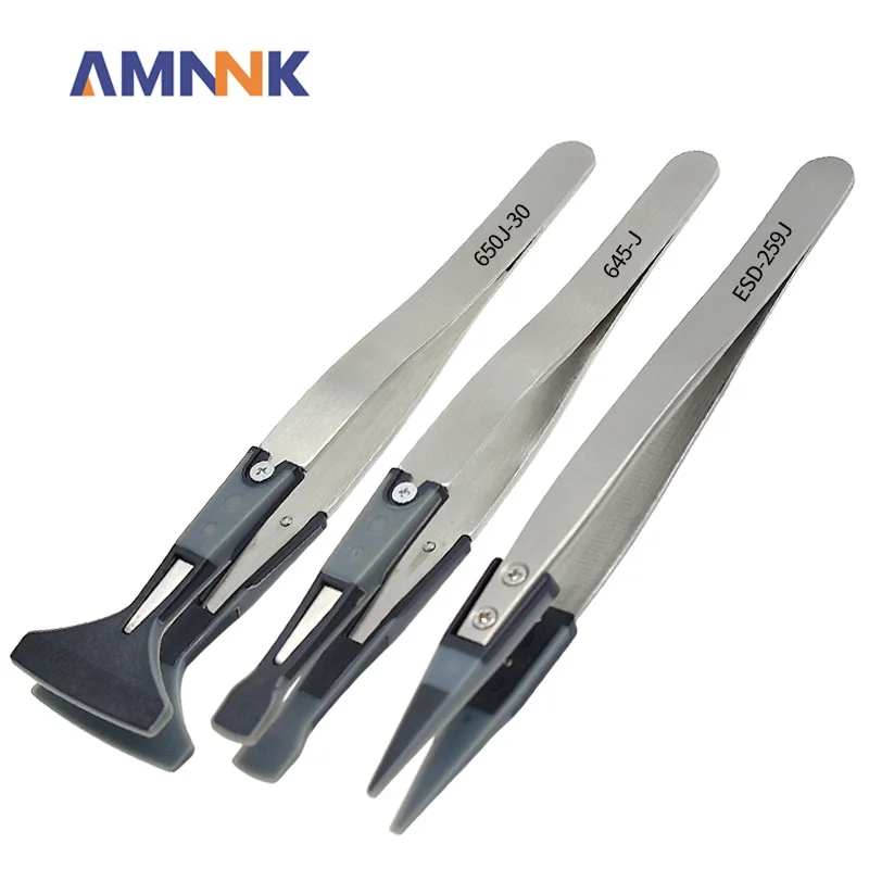 Stainless Steel Multifunctional Tweezer Replaceable Non-Slip Silicone Tip High Precision for Phone Repair Lab Sampling DIY Craft