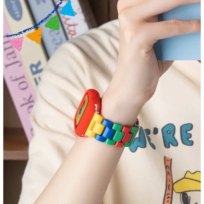 Cinturino con blocco arcobaleno per Apple Watch Series Ultra 10 9 8 7 6 5 4 SE Bracciale per cinturino iWatch 42mm 46 41 45mm 40 44mm 38 49mm