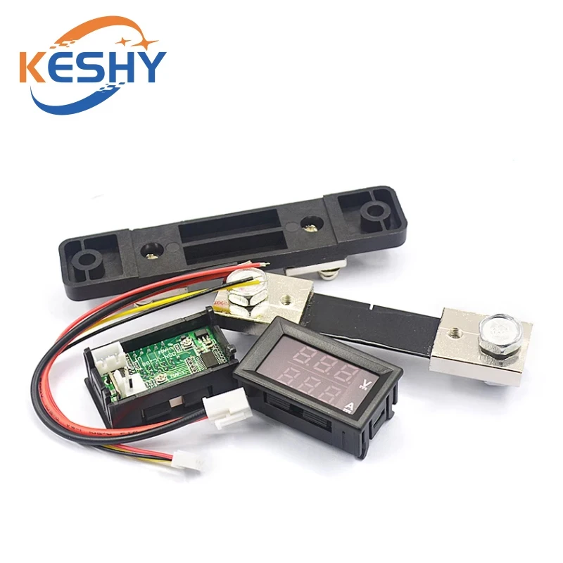 DC 0-100V 1A 10A 50A 100A 0.28" Digital Voltmeter Ammeter Dual Display Voltage Detector Current Meter Panel Red Blue LED - Image 3