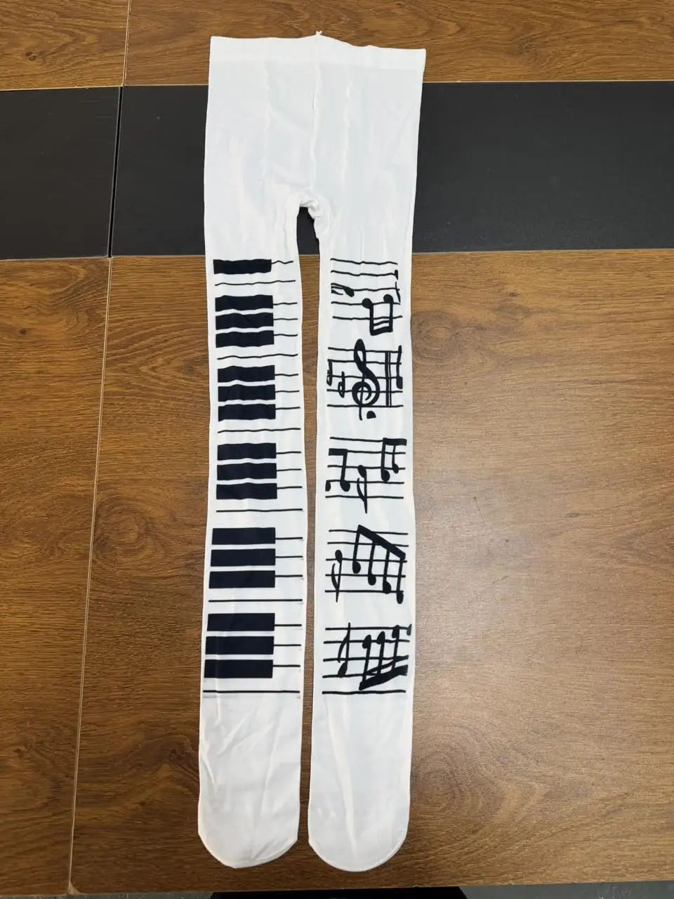 Damenstrumpfhosen, Strümpfe, Klaviermusik-Elemente, bedruckter koreanischer Y2K-japanischer Stil, elastische Strümpfe, neuer Stil