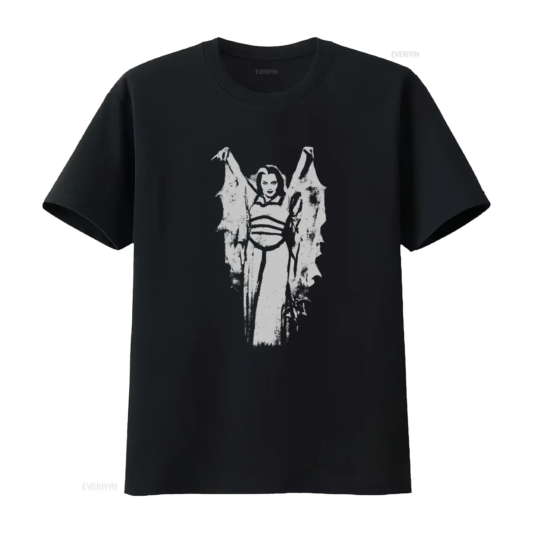 Authentic THE MUNSTERS Tv Show Munster Lily Bat Wing T Shirt for Men S M L XL 2XL NEW vintage Washed streetwear