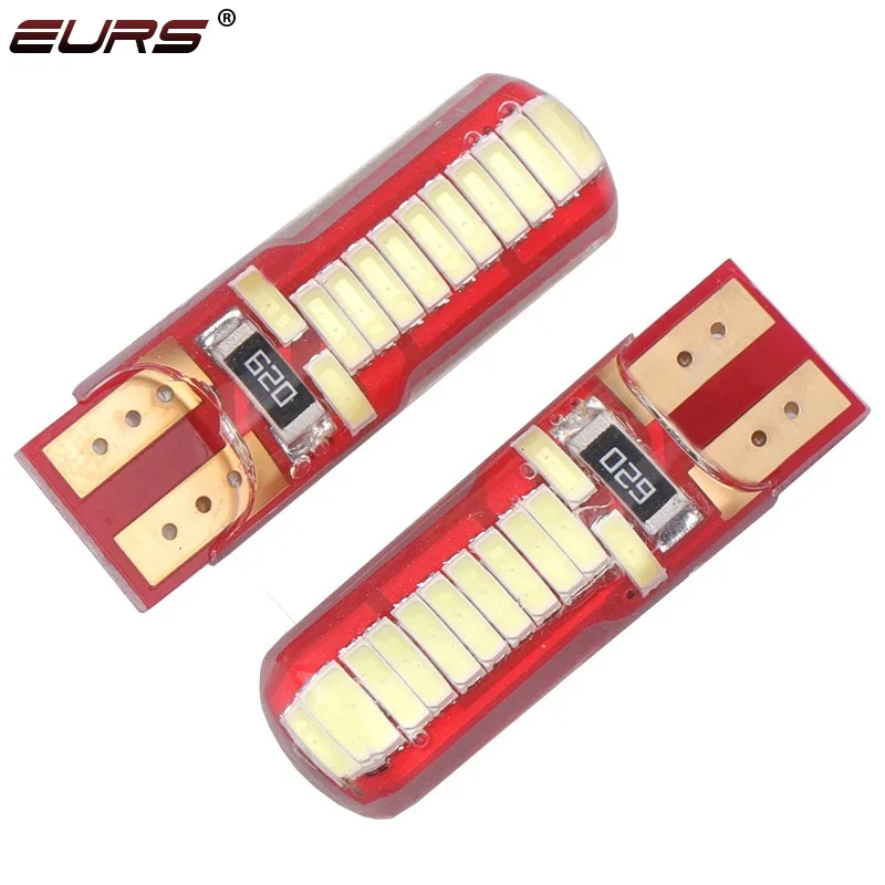 

2/10pcs W5W T10 Led Bulbs 4014 24SMD 168 194 Led 5w5 Car Interior Dome Reading License Plate Light Signal Lamp White 12V