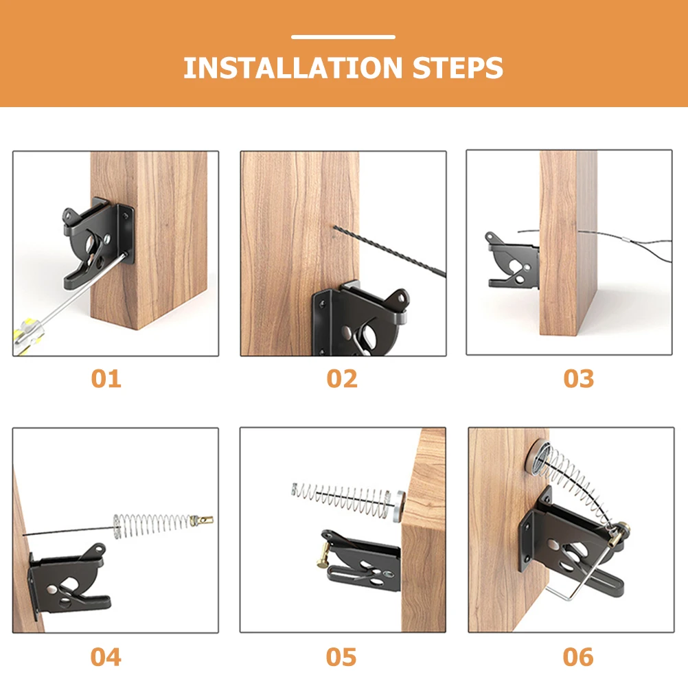 

Heavy Duty Door Latch Gate Lock Self-locking Stainless Steel Latches for Wood Metal Fences Hidden Security Closure Baby Proof