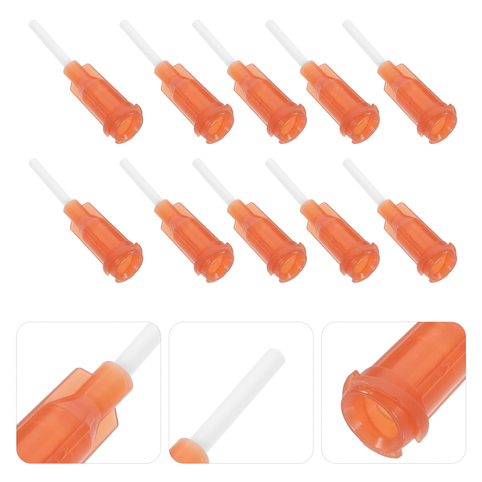 

50pcs Dispensing Needles 15G Amber PP Reusable Plastic Syringe Tips Industrial Applicator Flexible Hose Nozzles Adhesive Glue