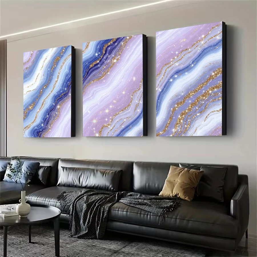 Abstract Colorful Line Scenery Picture Diy Diamond Art Painting Triptych Landscape Full Mosaic Embroidery Kits 3 Pieces/Set